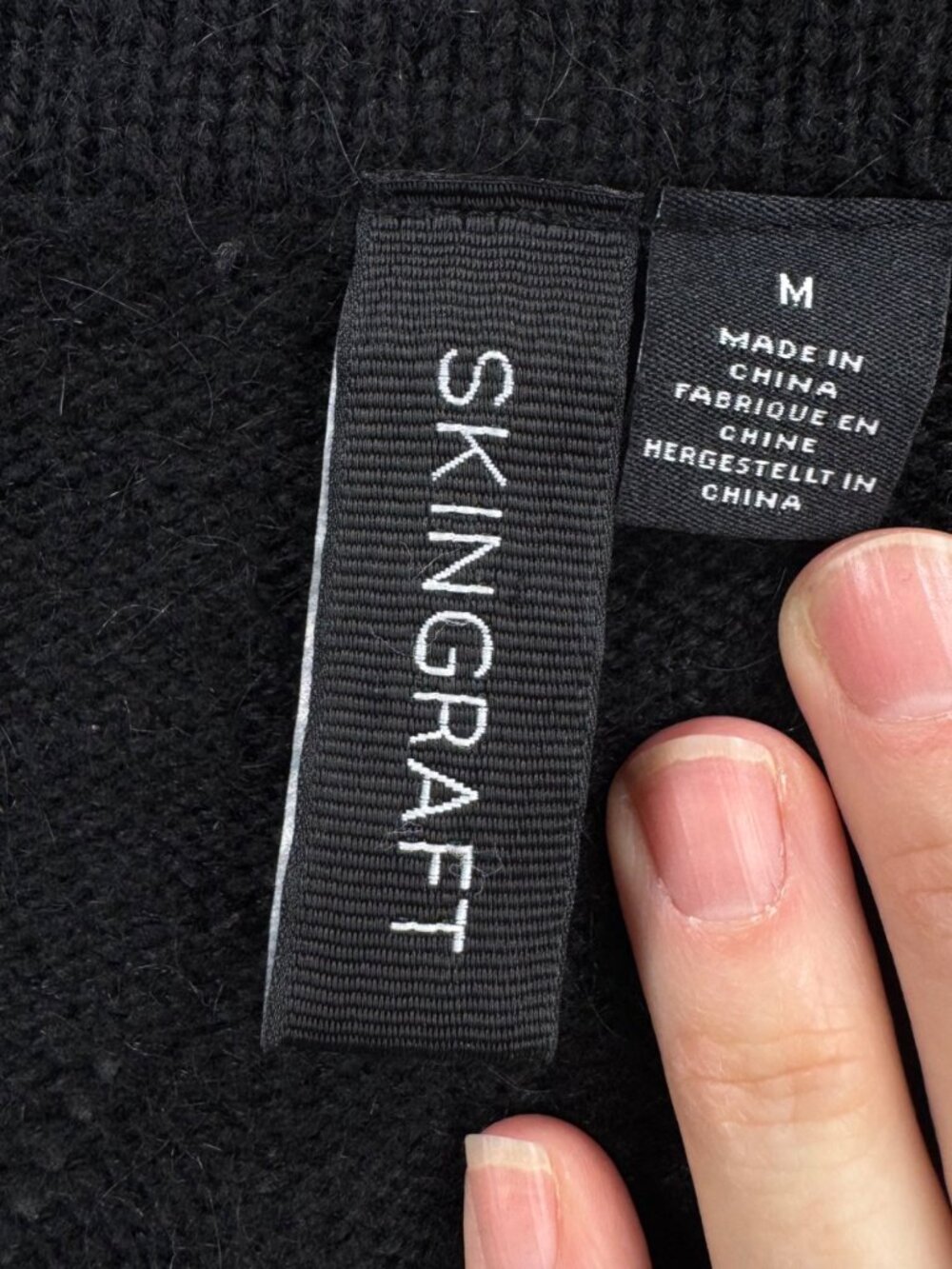 Skingraft Jonny Coto Sweater Black Wool Sz M Longline Cardigan Leather Buckle - Picture 5 of 13